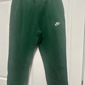 Nike Green Jogger Sweatpants with Tapered Legs